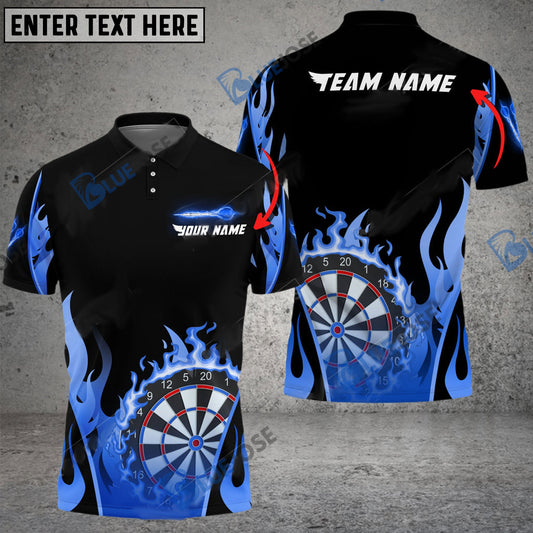 BlueJose Darts Flaming Board Personalized Name, Team Name 3D Shirt (4 Colors)