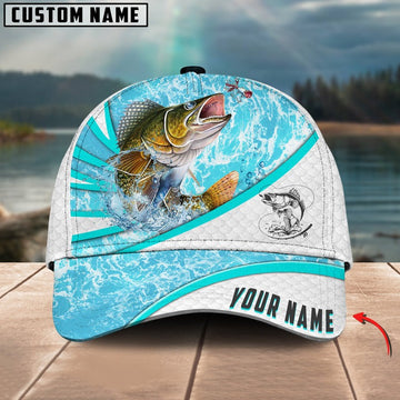 Bluejose Walleye Fishing Water Tornado Personalized Cap
