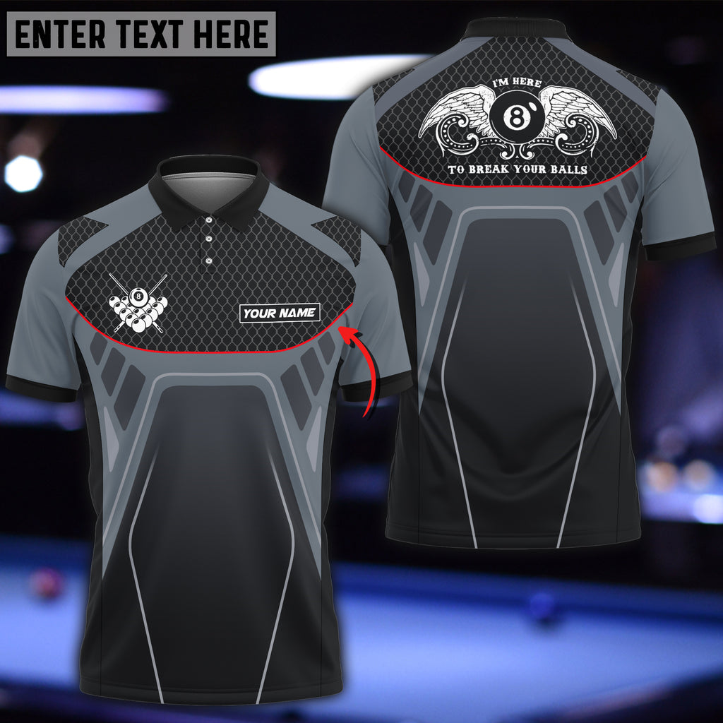BlueJose Billiards Ball 8 Sport Pattern Personalized Name Unisex Shirt (4 Colors)