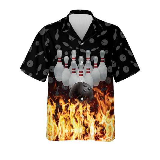 BlueJoses Flame Skull Personalized Name Hawaiian Shirt