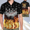 BlueJoses Flame Skull Personalized Name Hawaiian Shirt