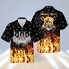 BlueJoses Flame Skull Personalized Name Hawaiian Shirt