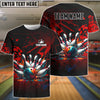 BlueJoses Bowling And Pins Diamond Broken Customized Name 3D Shirt (4 Colors)