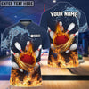 BlueJoses Bowling And Pins Water and Fire Personalized Name Team Name 3D Shirt