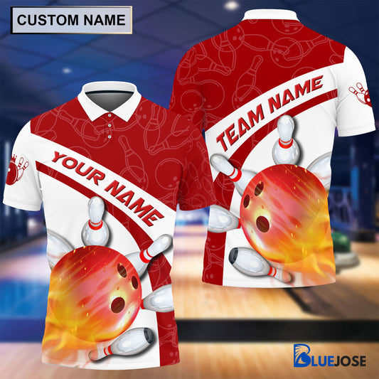 BlueJoses Personalized Name and Team Name Happiness Bowling and Pins Multicolor 3D Shirt