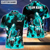 BlueJoses Personalized Name and Team Name Fire Skull Bowling and Pins 3D Shirt, Personalized Shirts For Bowling Players