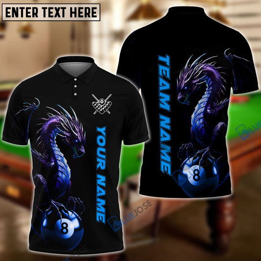 BlueJose Billiards Dragon Personalized Name, Team Name Shirt