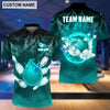 BlueJoses Personalized Name and Team Name Thunder Color Bowling and Pins 3D Shirt, Personalized Shirts For Bowling Players