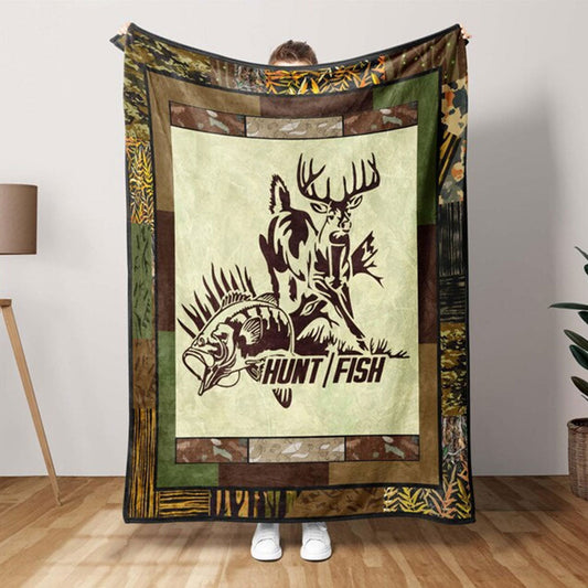 BlueJose Hunting Fishing Camo Blanket