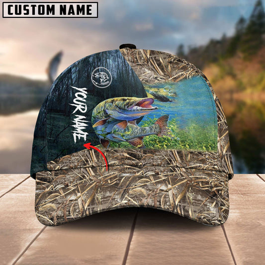 BlueJose Muskie Fishing Camo Personalized Fishing Cap