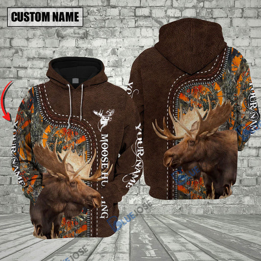 BlueJose Customized Name Elk Hunting Zipper Pattern 3D Shirts