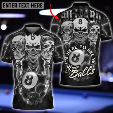 BlueJose Billiards Ball Skull Personalized 3D Shirt