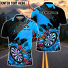 BlueJose Darts Splash Art Dartboard Multicolor Options Personalized Name Shirt (4 Colors)