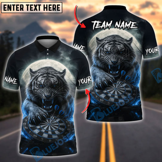BlueJose Darts Tiger Attack Customized Name, Team Name 3D Shirt (4 Colors)
