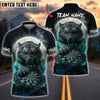 BlueJose Darts Tiger Attack Customized Name, Team Name 3D Shirt (4 Colors)
