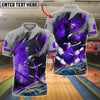BlueJose Bowling And Pins Spartan Warrior Flame Customized Name, Team Name 3D Shirt (4 Colors)
