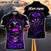 BlueJose Darts Skull Top Hat Roses Gothic Style Multicolor Options Personalized Name Shirt (4 Colors)