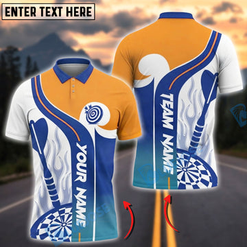 BlueJose Darts Flame Basic For Team Design Customized Name, Team Name 3D Shirt (4 Colors)