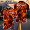 BlueJose Darts Fire Dragon Samurai Dartboard Fantasy Multicolor Options Personalized Name Shirt (4 Colors)