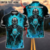 BlueJose Darts Flaming Metal Skull Multicolor Options Personalized Name Shirt (4 Colors)