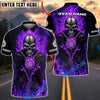 BlueJose Darts Flaming Metal Skull Multicolor Options Personalized Name Shirt (4 Colors)