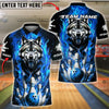 BlueJose Bowling & Pins Fire Wolf Strike Customized Name, Team Name 3D Shirt (4 Colors)