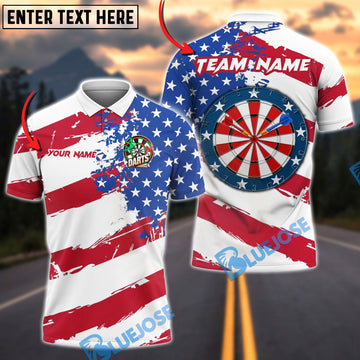 BlueJose Darts American Flag Patriot Dartboard Personalized Name Shirt