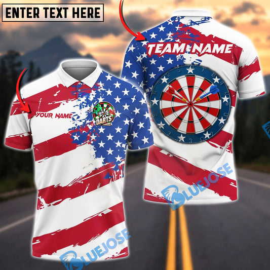 BlueJose Darts American Flag Patriot Dartboard Personalized Name Shirt