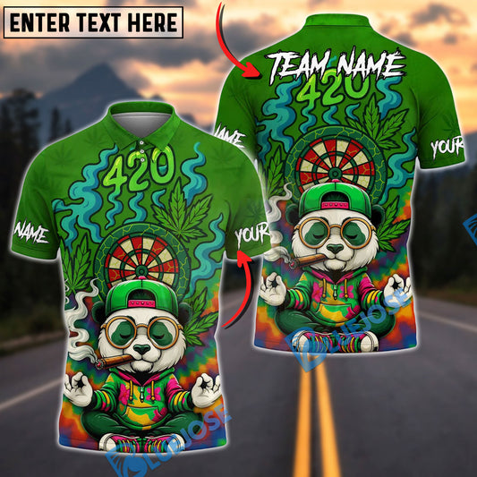 BlueJose Darts 420 Funny Panda Champion Personalized Name Shirt