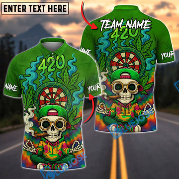 BlueJose Darts 420 Funny Skull Champion Personalized Name Shirt