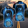 BlueJose Darts Fiery Eagle Dartboard Customized Name, Team Name 3D Shirt (4 Colors)