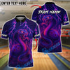 BlueJose Bowling And Pins Neon Venom Customized Name, Team Name 3D Shirt (4 Colors)
