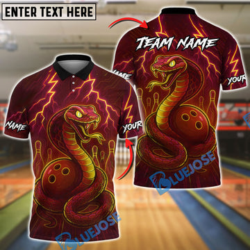 BlueJose Bowling And Pins Neon Venom Customized Name, Team Name 3D Shirt (4 Colors)