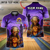 BlueJose Bowling And Pins Skull Halloween Pattern Customized Name, Team Name 3D Shirt (4 Colors)