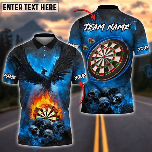 BlueJose Darts Phoenix Flame Customized Name, Team Name 3D Shirt (4 Colors)
