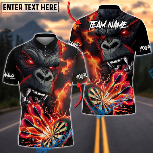 BlueJose Darts Gorilla Fury Multicolor Options Personalized Name Shirt (4 Colors)