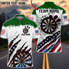 BlueJose Darts USA Patriotic Target Burst Personalized Name, Team Name Unisex Shirt (6 Colors)