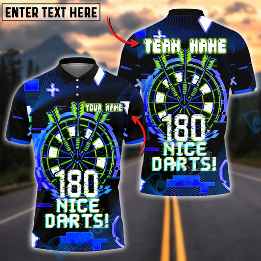 BlueJose Darts Glitch Digital Dartboard Personalized Name, Team Name Unisex Shirt (4 Colors)
