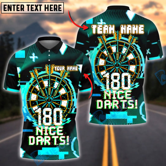 BlueJose Darts Glitch Digital Dartboard Personalized Name, Team Name Unisex Shirt (4 Colors)