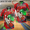 BlueJose Bowling And Pins Christmas Theme  Customized Name, Team Name 3D Shirt (4 Colors)