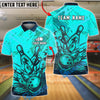 BlueJose Bowling And Pins Strike Abstract Hand-Drawn Graphic Customized Name, Team Name 3D Shirt (4 Colors)
