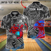 BlueJose Bowling And Pins Eagle Grunge Graphic Customized Name, Team Name 3D Shirt (4 Colors)