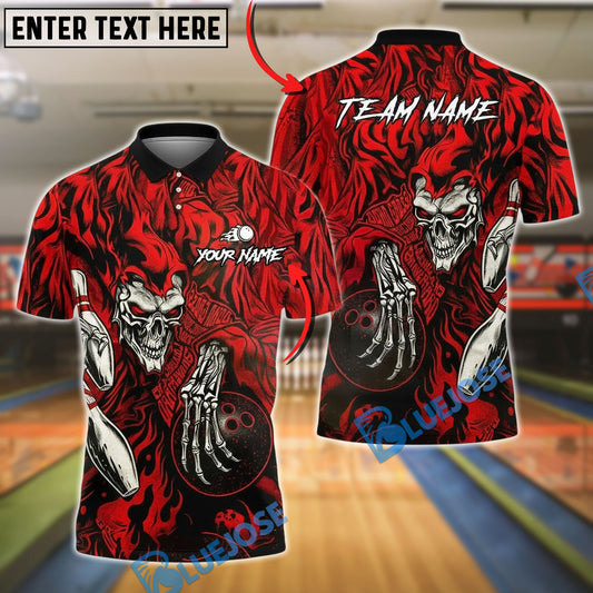 BlueJose Bowling And Pins Cloaked Skeleton Play Customized Name, Team Name 3D Shirt (4 Colors)