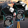 BlueJose Darts Raccoon Hexagon Grunge Personalized Name, Team Name Unisex Shirt (4 Colors)