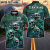 BlueJose Darts Triple Skull Gothic Roses Personalized Name, Team Name Unisex Shirt (4 Colors)