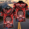 BlueJose Darts Flaming Eagle Skull Lightning Personalized Name, Team Name Unisex Shirt (4 Colors)