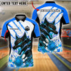 BlueJose Bowling And Pins Flame Wolf Customized Name, Team Name 3D Shirt (4 Colors)