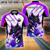 BlueJose Bowling And Pins Flame Wolf Customized Name, Team Name 3D Shirt (4 Colors)