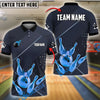 BlueJose Bowling And Pins Dotted Royal Crown Customized Name 3D Shirt ( 6 Colors)