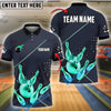 BlueJose Bowling And Pins Dotted Royal Crown Customized Name 3D Shirt ( 6 Colors)
